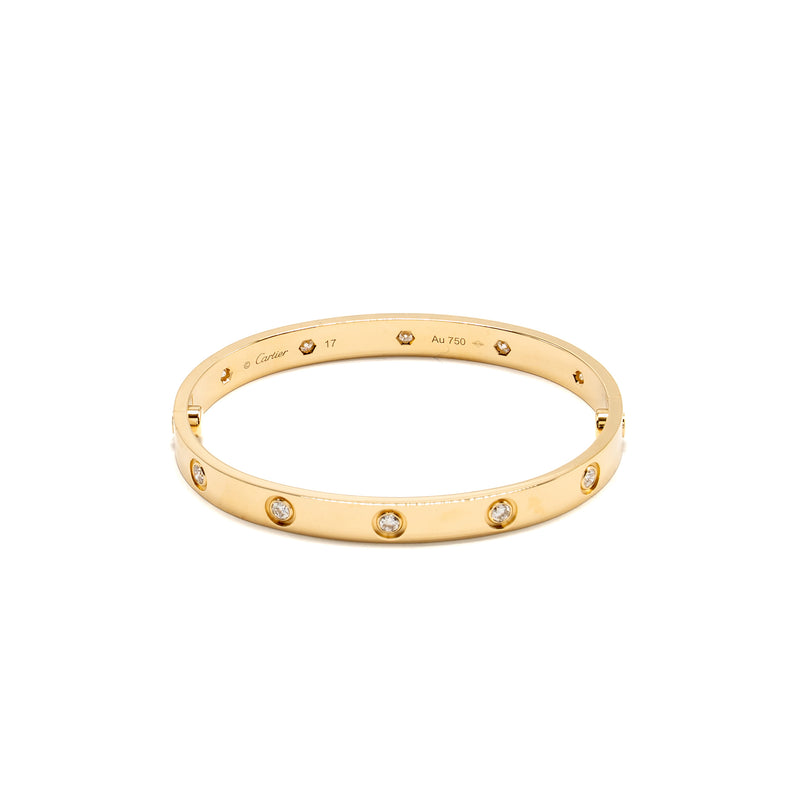 Cartier Size 17 Bracelet Yellow Gold, 10 Diamonds
