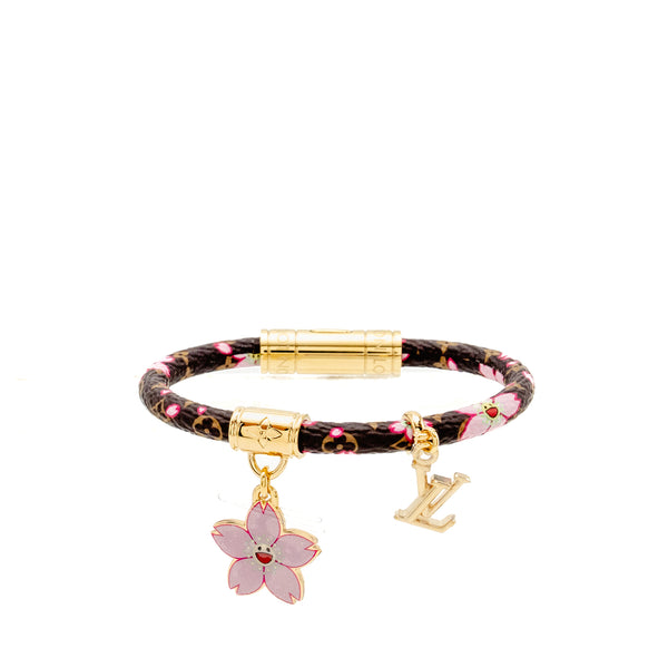 Louis Vuitton x Takashi Murakami Size 17 Cherry Blossom Bracelet Canvas Brown/Pink GHW