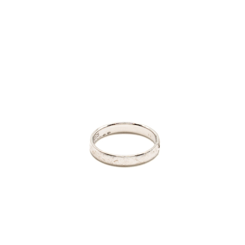 Hermes Size 58 Ever Herakles Wedding Band White Gold, Diamonds