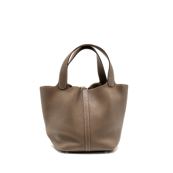 Hermes Picotin 22 Lock Bag Clemence Etoupe SHW Stamp D