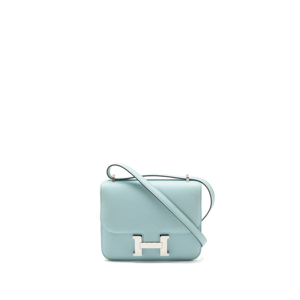 Hermes mini constance swift blue zephyr/cactus SHW stamp Y