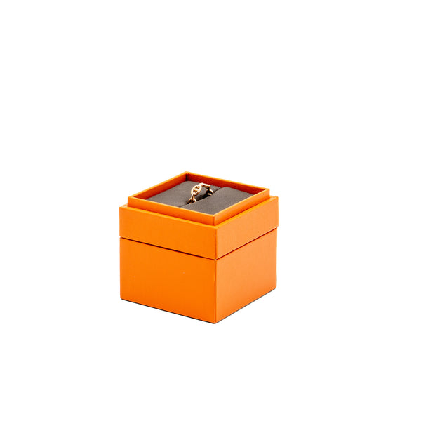 Hermes Size 49 Chaine D’Ancre Enchainee Ring, Small Model, Rose Gold