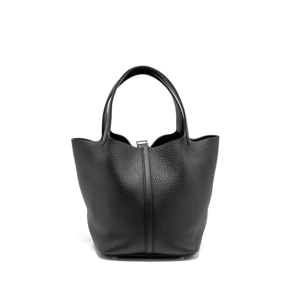 Hermes Picotin 22 Lock Bag Clemence Black SHW Stamp W