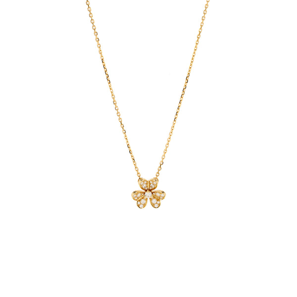 Van Cleef & arpels frivole pendant, mini model yellow gold diamonds