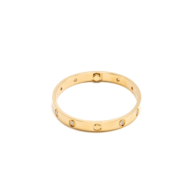 Cartier Size 17 Bracelet Yellow Gold, 10 Diamonds