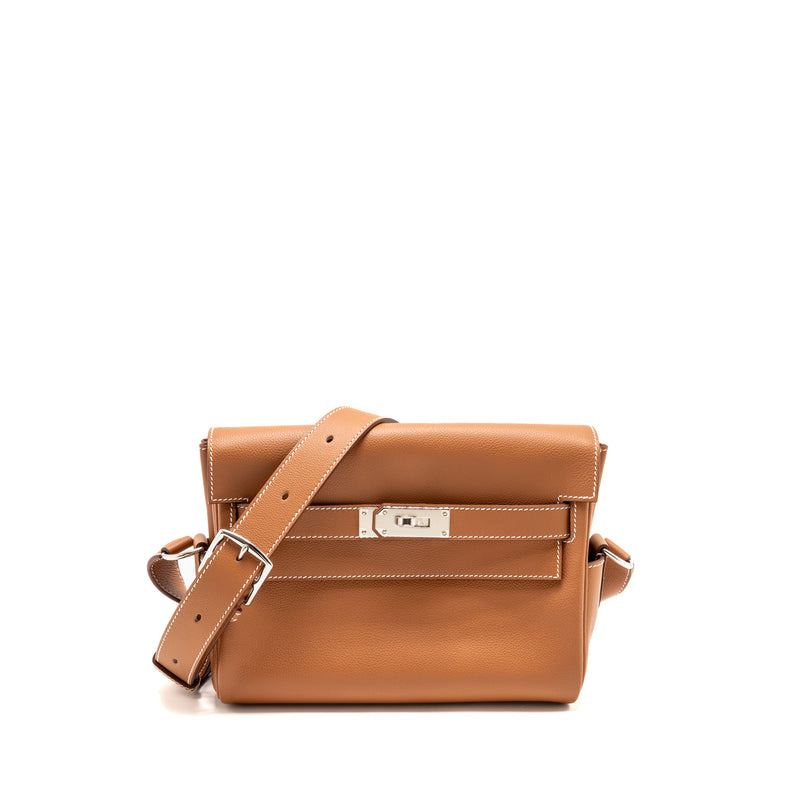 Hermes Kelly Messenger PM Bag Evercolor Gold SHW Stamp W
