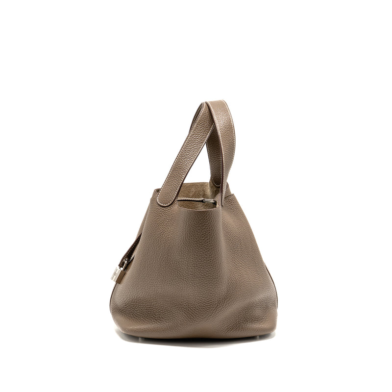 Hermes Picotin 22 Lock Bag Clemence Etoupe SHW Stamp D