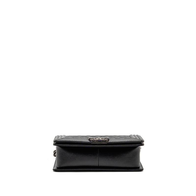 Chanel Medium Boy Bag Lambskin Black Ruthenium SHW