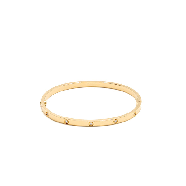 Cartier Size 17 Love Bracelet, Yellow Gold Small Model 10 Diamonds