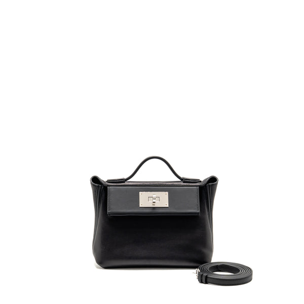 Hermes Mini 24/24 2424-21 Bag Volupto/ Swift Black SHW Stamp K
