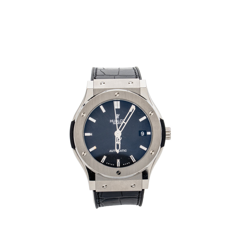 Hublot Classic Fusion 45mm titanium watch black dial model: 511.NX.1170.RX