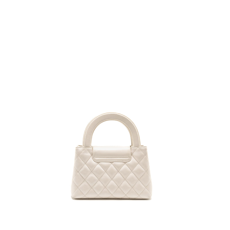 Chanel Mini Kelly Shopping Tote Bag Calfskin White GHW (Microchip)