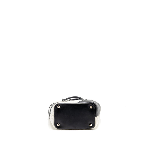 Chanel Small Cambon Ligne Shopping Tote Bag Calfskin Black/White SHW