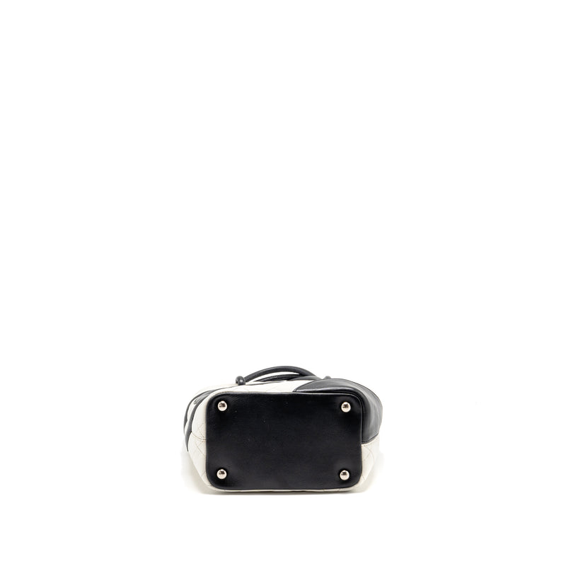 Chanel Small Cambon Ligne Shopping Tote Bag Calfskin Black/White SHW