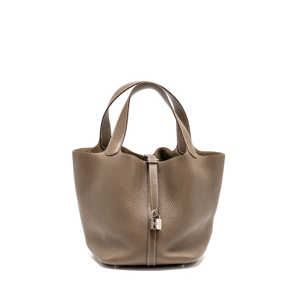 Hermes Picotin 22 Lock Bag Clemence Etoupe SHW Stamp D