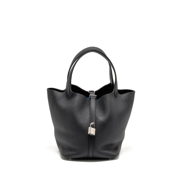 Hermes Picotin 22 Lock Bag Clemence Black SHW Stamp W