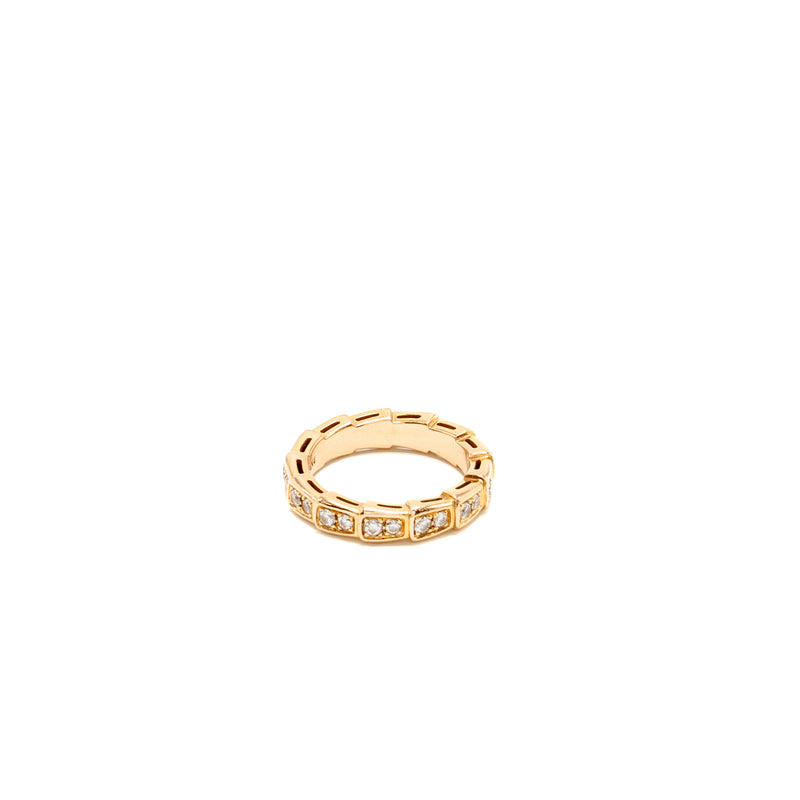 Bvlgari Size 46 Serpenti Viper Ring Rose Gold, Diamonds
