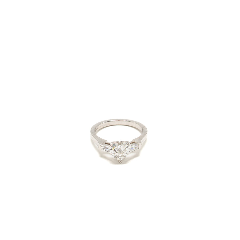 Graff Size 49 Promise Heater Shape Diamond Engagement Ring, 1.01 Carat, E Color, VS1, Platinum