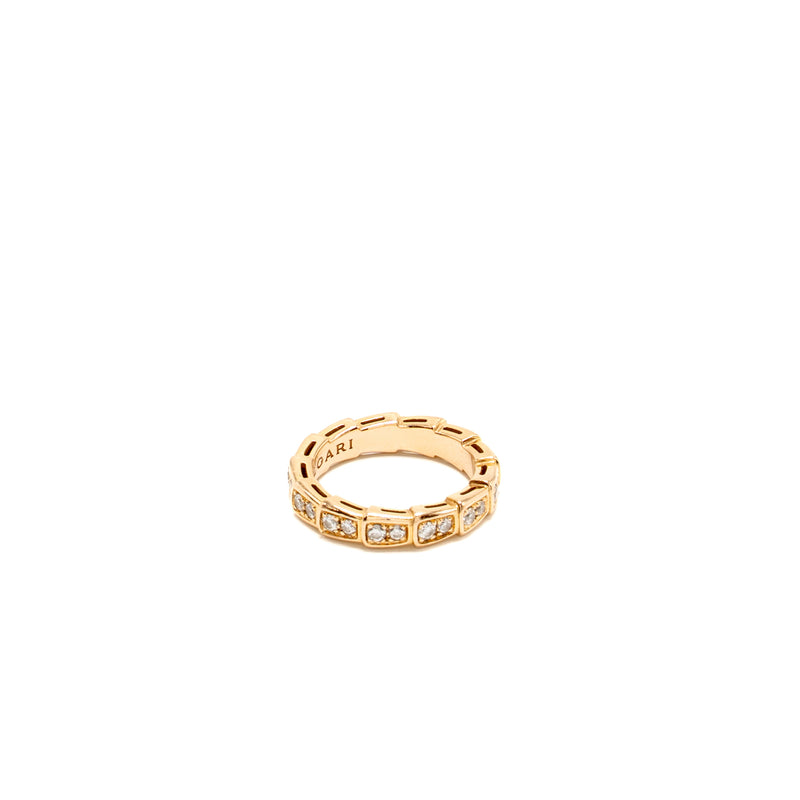 Bvlgari Size 46 Serpenti Viper Ring Rose Gold, Diamonds