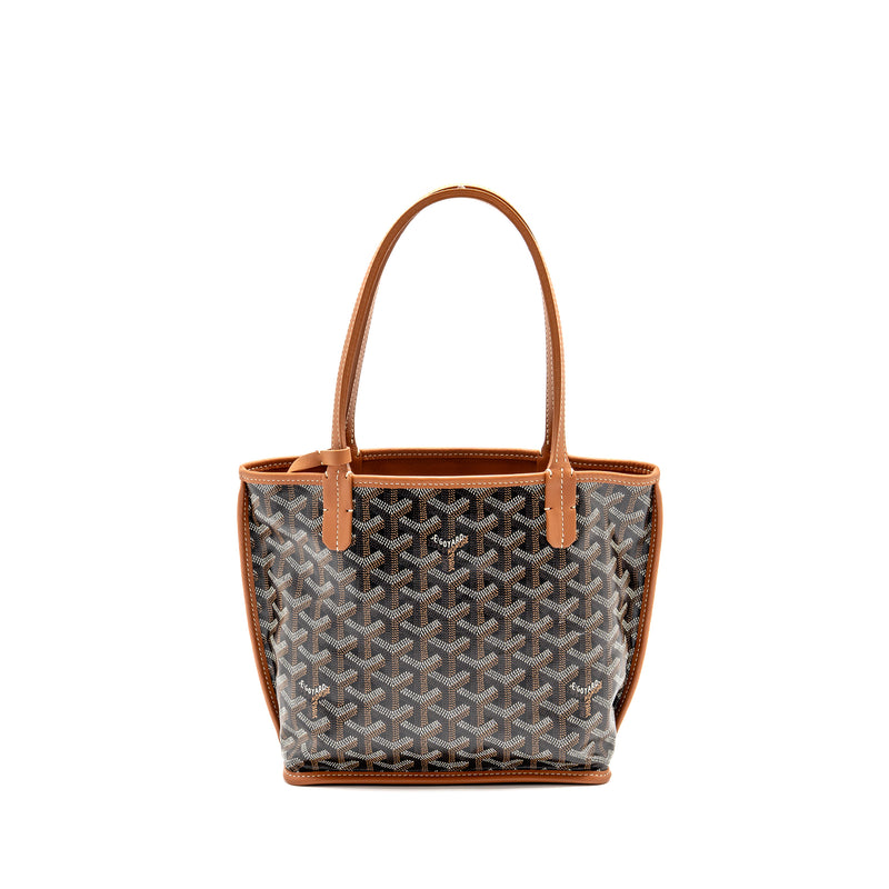 Goyard Mini Anjou Tote Bag Goyardine Canvas/Calfskin Tan SHW