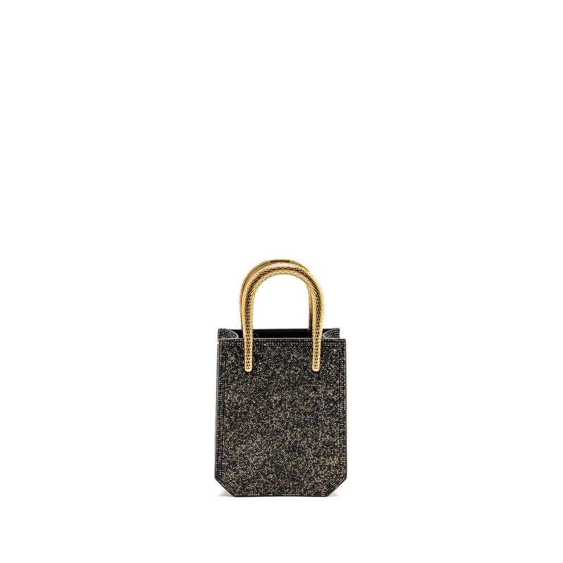 Bvlgari Serpentine Mini Tote Bag Crystal Sparkle Calfskin Antique Bronze/Gold GHW