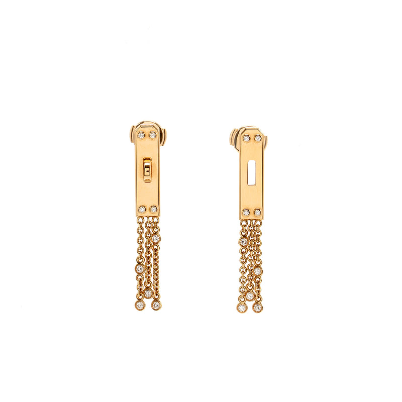 Hermes Kelly Cavroche Earrings Rose Gold, Diamonds