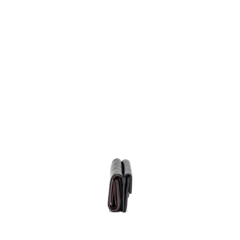 Chanel Small Compact Wallet Caviar Black LGHW (microchip)
