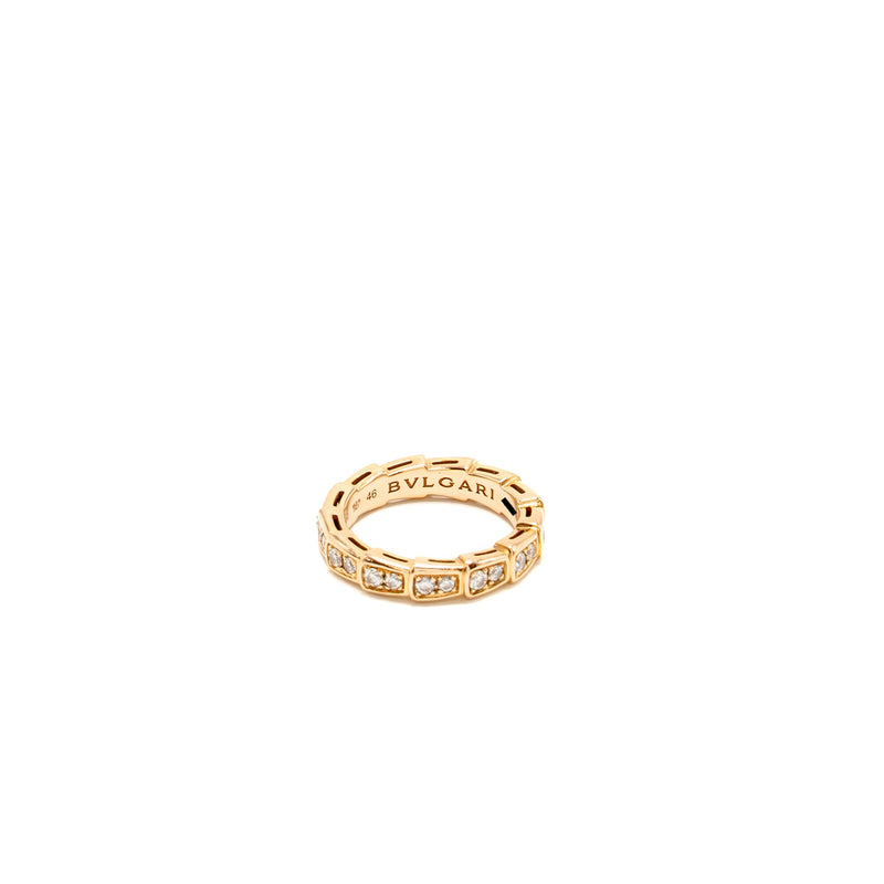 Bvlgari Size 46 Serpenti Viper Ring Rose Gold, Diamonds