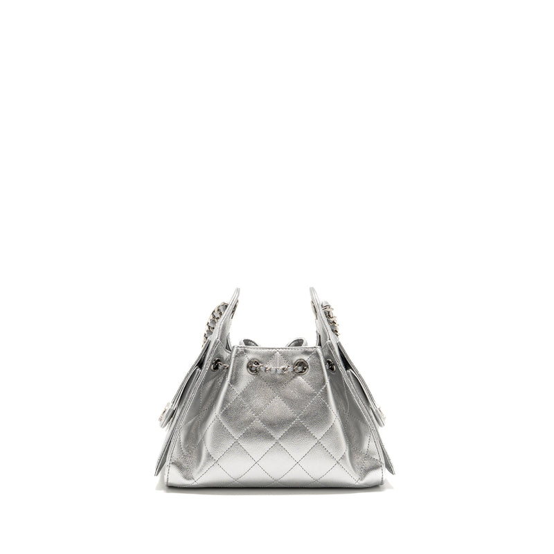 Chanel 25 Mini caviar silver SHW (microchip)