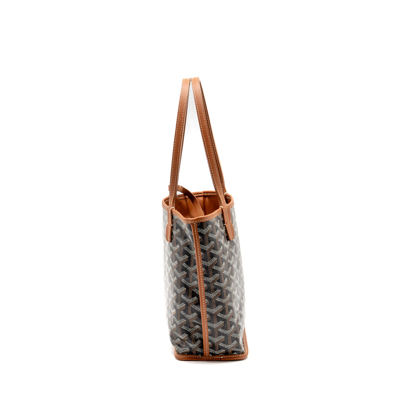 Goyard Mini Anjou Tote Bag Goyardine Canvas/Calfskin Tan SHW