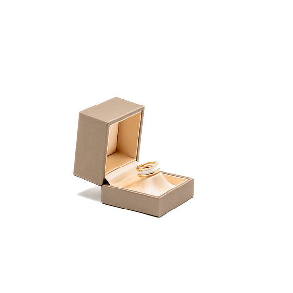 Bvlgari size 52 b zero ring two-band 18K rose gold / white ceramic spiral