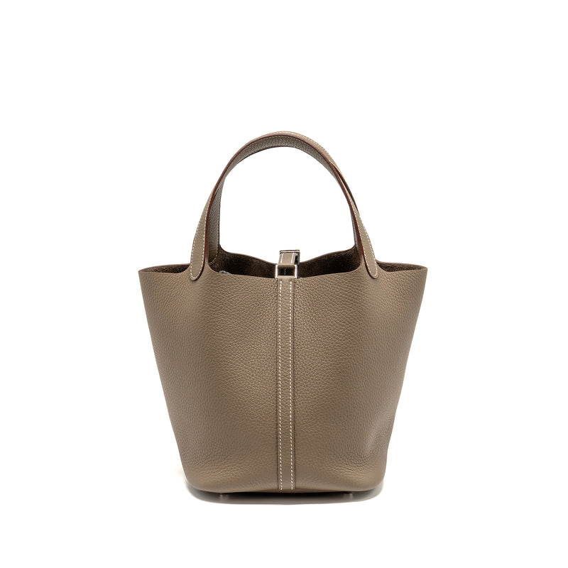 Hermes Picotin 22 Lock Bag Clemence Etoupe SHW Stamp K