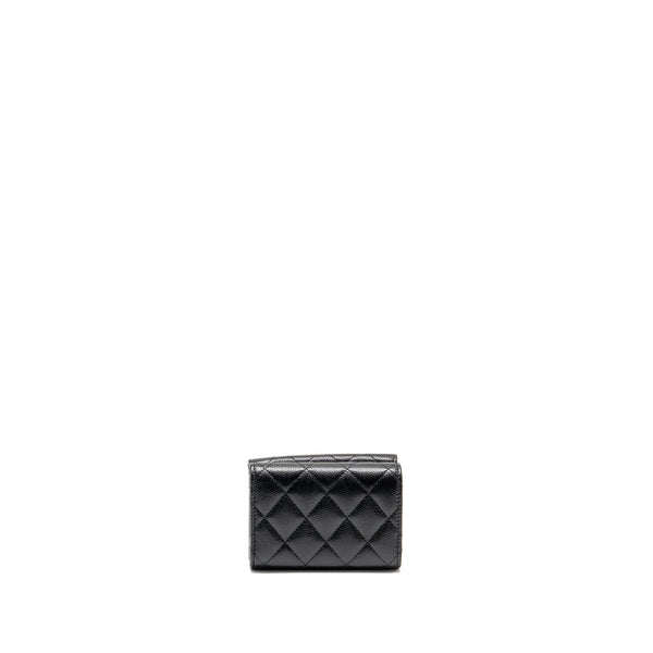 Chanel Small Compact Wallet Caviar Black LGHW (microchip)