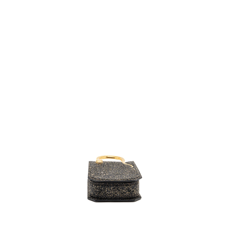 Bvlgari Serpentine Mini Tote Bag Crystal Sparkle Calfskin Antique Bronze/Gold GHW