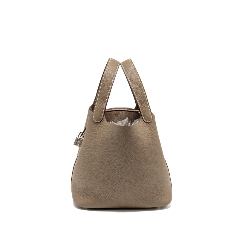 Hermes Picotin 22 Lock Bag Clemence Etoupe SHW Stamp K