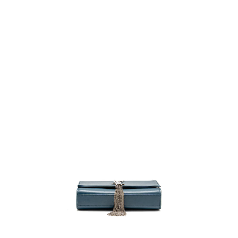 Saint Laurent/YSL Small Kate Bag with Tassel Caflskin Blue SHW