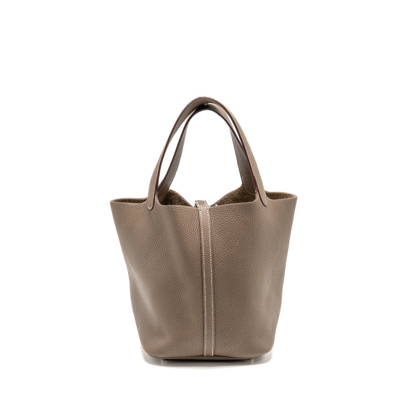 Hermes Picotin 22 Lock Bag Clemence Etoupe SHW Stamp D