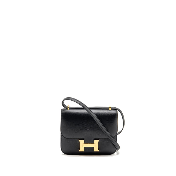Hermes Mini Constance Epsom Black GHW Stamp B