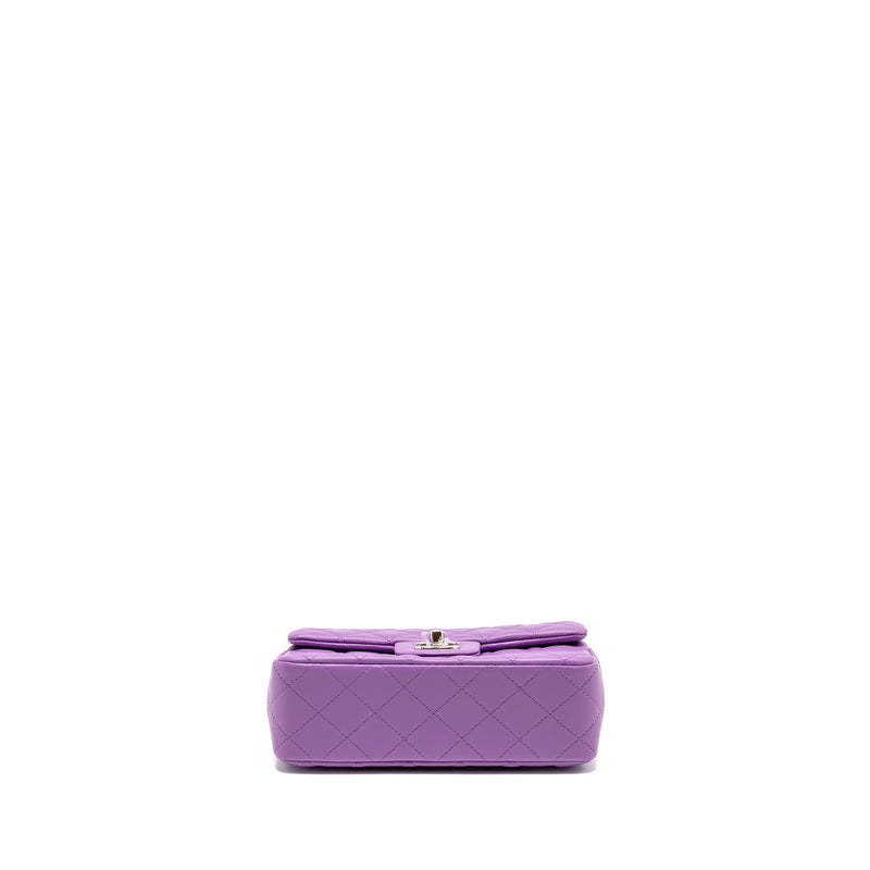 Chanel Mini Rectangular Flap Bag Lambskin Purple SHW