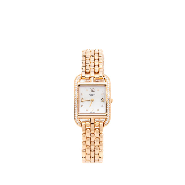 Hermes Cape Cod Watch Small Model 31mm Rose Gold, Diamonds