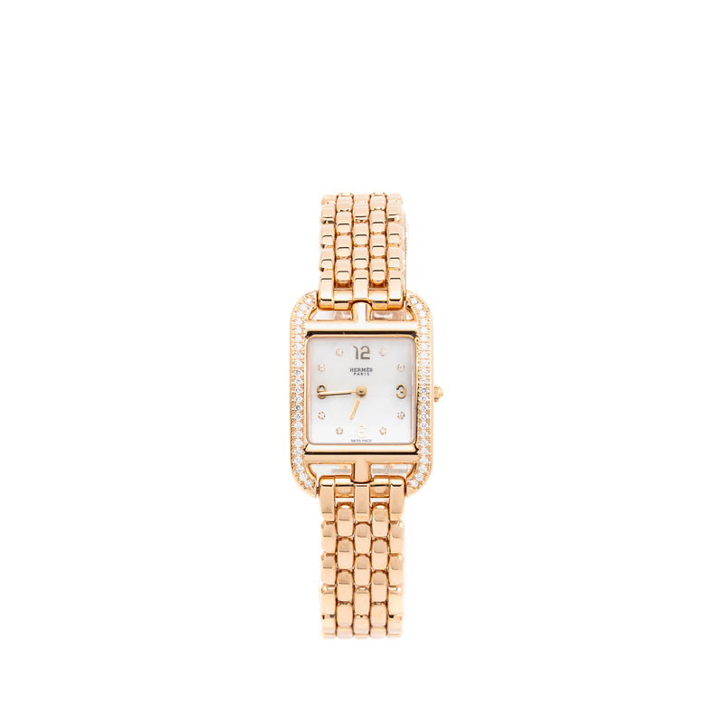 Hermes Cape Cod Watch Small Model 31mm Rose Gold, Diamonds