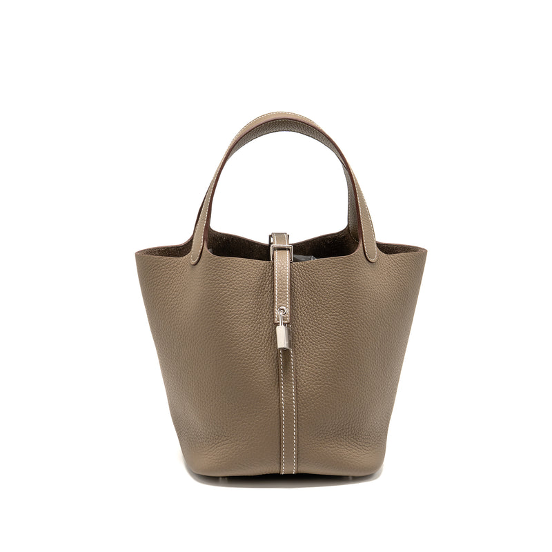 Hermes Picotin 22 Lock Bag Clemence Etoupe SHW Stamp K