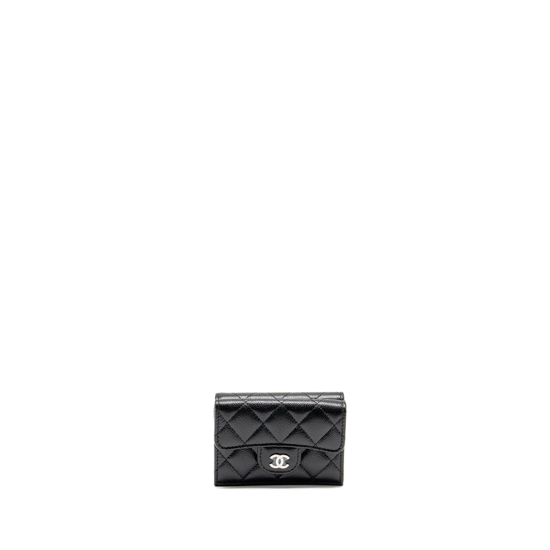 Chanel Small Compact Wallet Caviar Black LGHW (microchip)