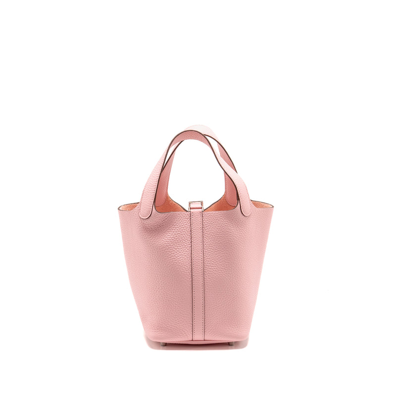 Hermes Picotin 18 Lock Bag Clemence 3Q Rose Sakura SHW Stamp B