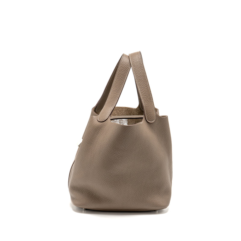 Hermes Picotin 22 Lock Bag Clemence Etoupe SHW Stamp D