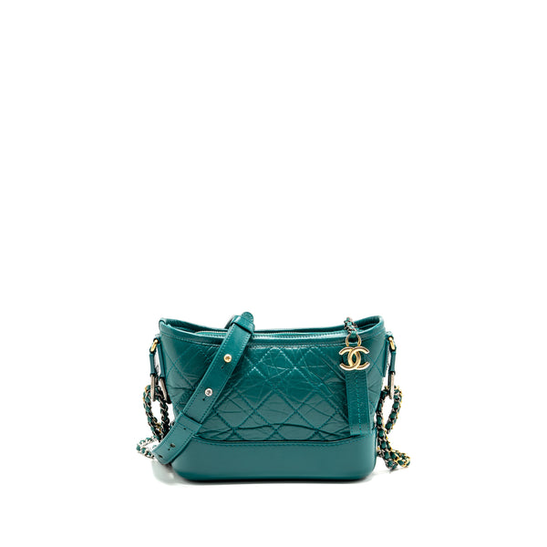 Chanel Small Gabrielle Hobo Bag Aged Calfskin Green Multicoloured hareware