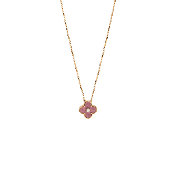 Van Cleef Holiday & Arpels 2021 Holiday Pendant Rhodonite Rose gold with diamonds