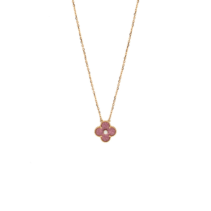 Van Cleef Holiday & Arpels 2021 Holiday Pendant Rhodonite Rose gold with diamonds