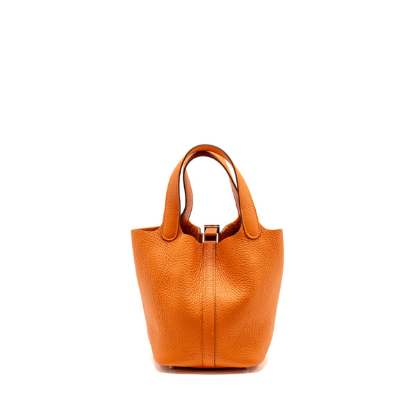 Hermes Picotin 18 Lock Bag Clemence Orange SHW Stamp B