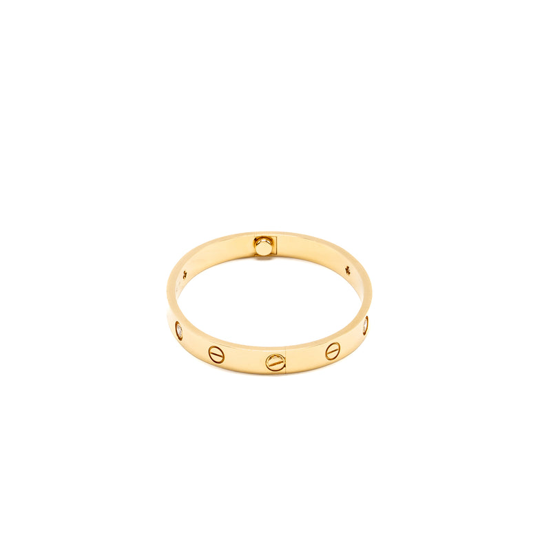 Cartier size 16 love bracelet classic model yellow gold with 4 diamonds